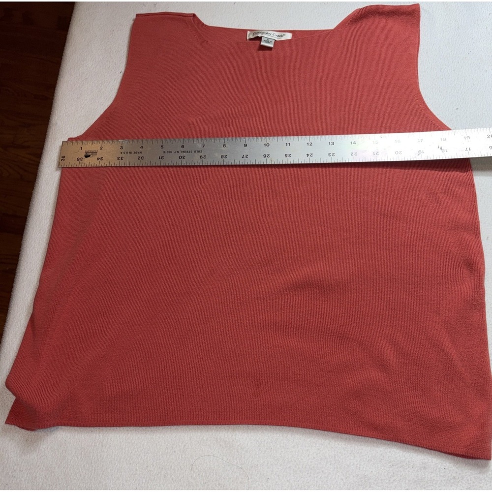 Coldwater Creek Tank Top Women's Large  Burnt Orange  Square Neck Sleeveless